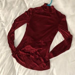 Red Backless Long Sleeved Top